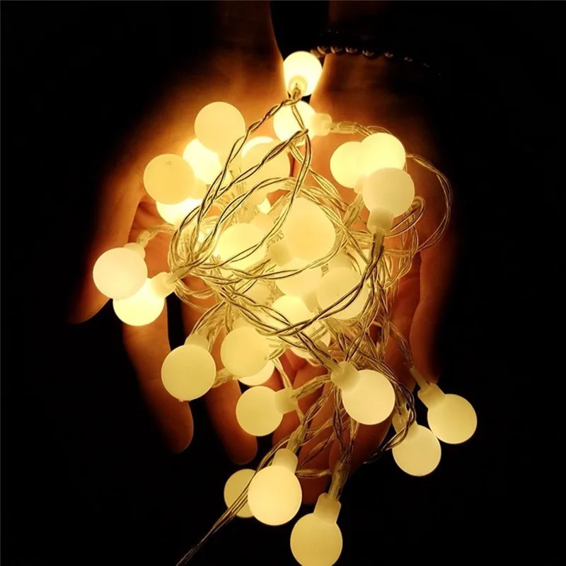 6M Ball Fairy Lights Battery Operated LED Christmas Light Outdoor Indoor String Garland For Tree Garden Bedroom Home Decoration