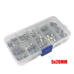 100 pcs a kit 5x20mm Electrical Assorted Fuse Amp Fast-blow Glass Fuse Mix Set With Box 0.2A 0.5A 1A 2A 3A 5A 6A 8A 10A 15A 1