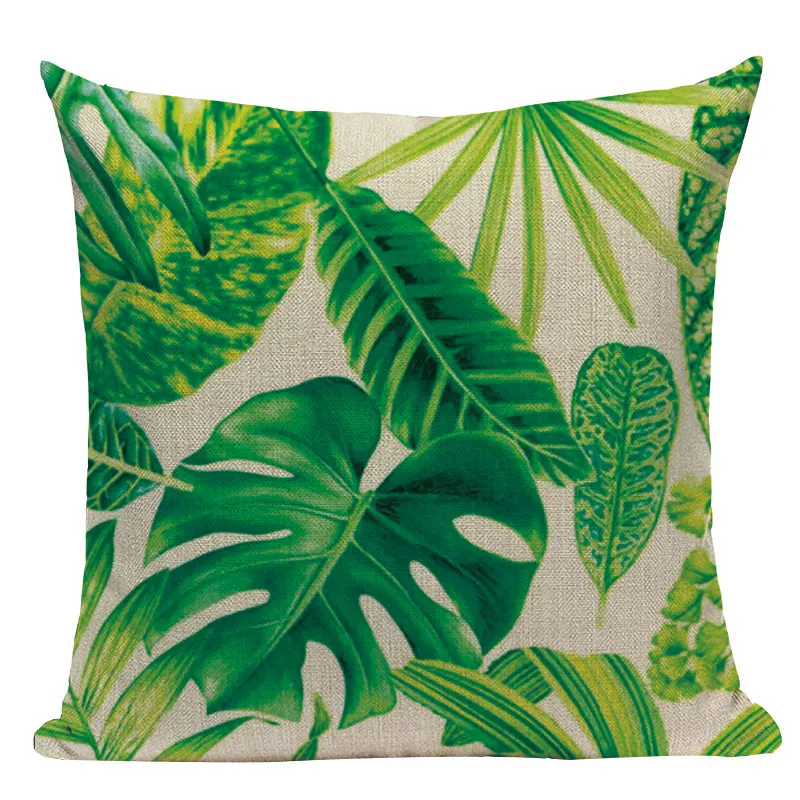 Tropical Leaves Cushion Covers Rainforest Style Plant Pillowcases On The Pillows Decorative Custom Sofa Cushion Cover For Room