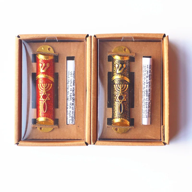 Religion Jewish Mezuzah Case Hand made Mezuza With  Torah parchment scroll Mezuzah