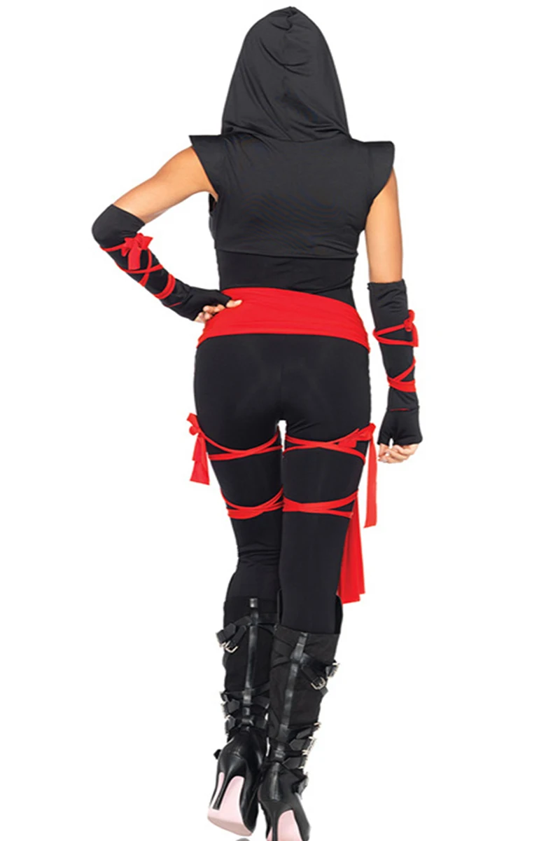 Disfraces clásicos para Halloween, disfraz de Ninja para mujeres, guerreros enmascarados negros, ropa de Guerrero Ninja