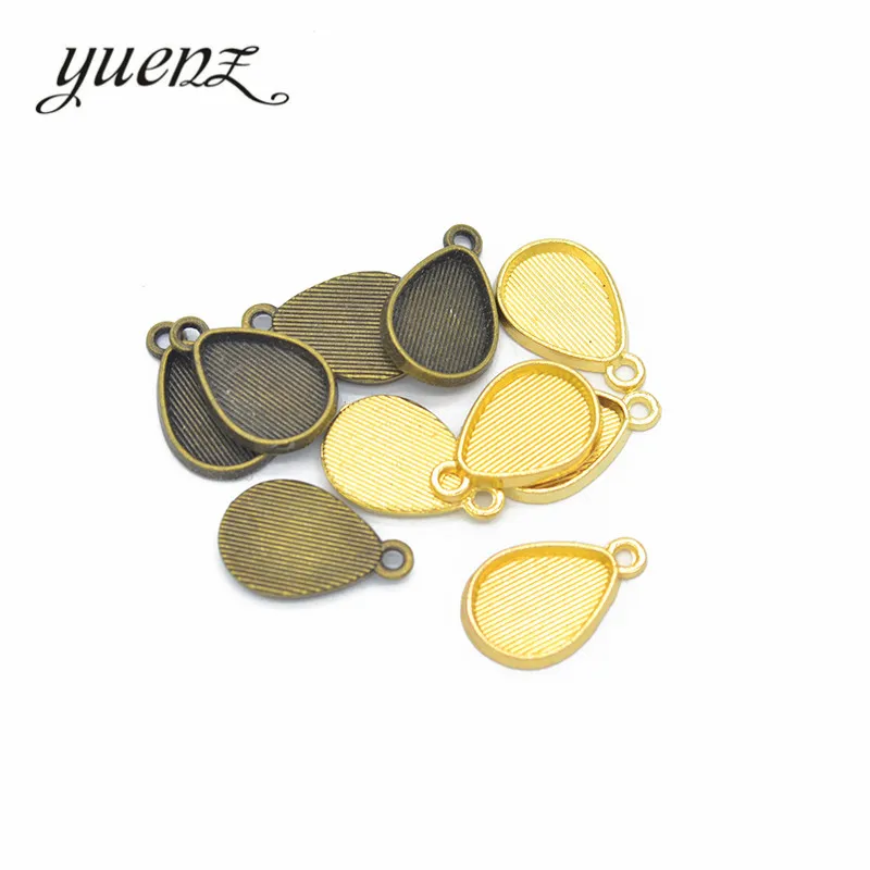 

YuenZ 20pcs 2 Colors Necklace Pendant Setting Cabochon Base Tray Bezel Blank Fit 14*10mm oval Cabochon Jewelry Making C19