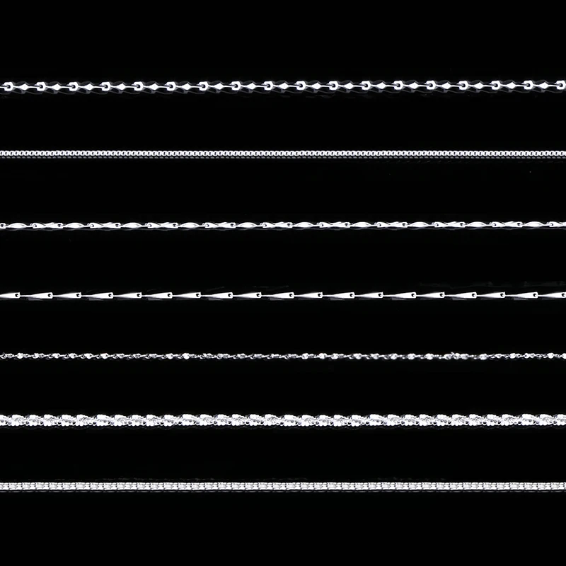 GEM'S BALLET Classic Basic Chain 100% 925 Solid Sterling Silver Necklace Chain 40cm 45cm 50cm Fine Jewelry Fashion Pendant Link image 5