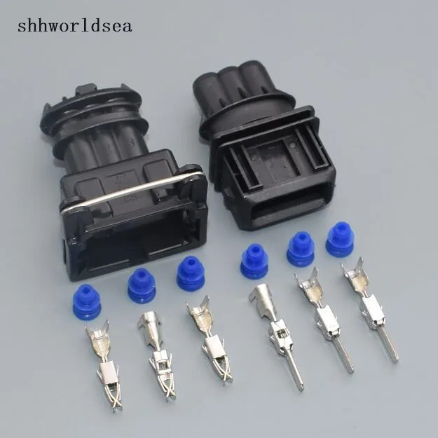 shhworldsea 5sets 3 pin 282191-1 282729-1 waterproof Fuel Injector auto connector EV1 Car Power Timer Connector Sensor Plug