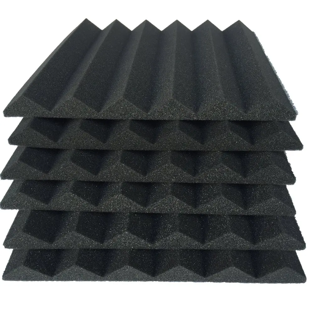 6 PCS Acoustic Wedge with 6T Studio Foam 12*12*1'' inches  25 Density Black/charcoal/purple/burgundy