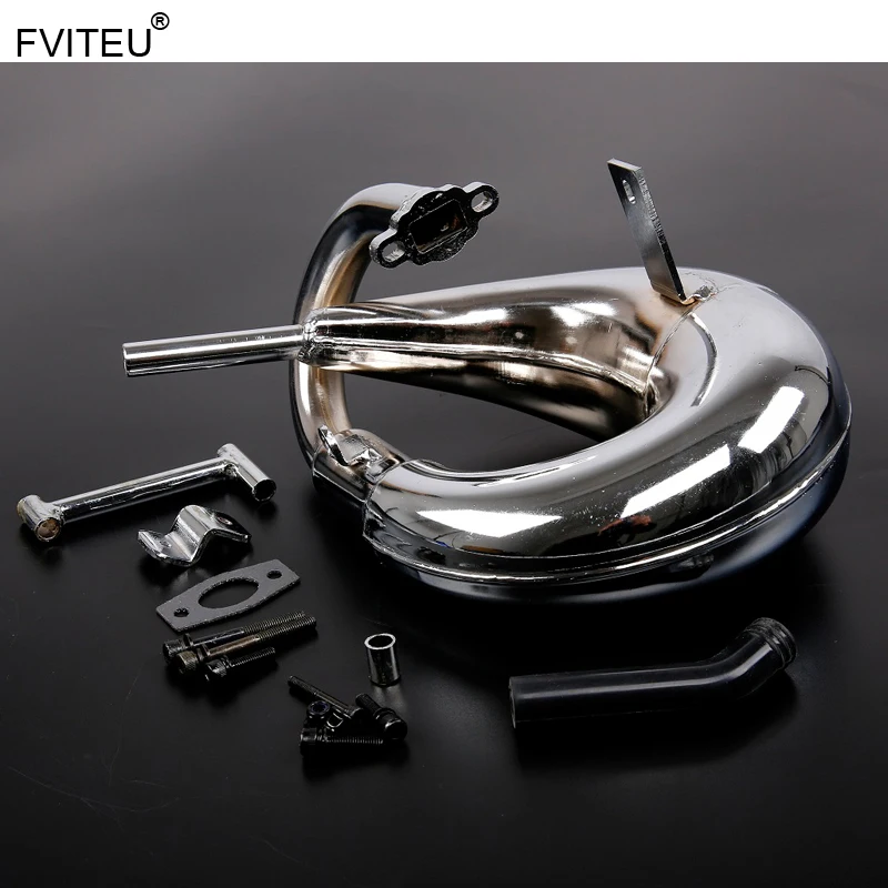 FVITEU Chrome Vortex tuned pipe exhaust pipe for Rovan 1/5 scale gas LT truck LOSI 5IVE-T