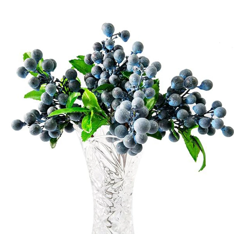 New 1pc Artificial Blueberry Eco-friendly Home Office Simulation Berry Decorations Party Wedding Decorations 6 Colors