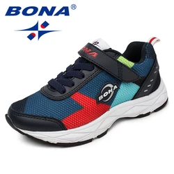 Bona Nieuwe Collectie Stijl Kinderen Casual Schoenen Mesh Jongens Schoenen Klittenband Meisjes Loafers Outdoor Fashion Sneakers Gratis Verzending