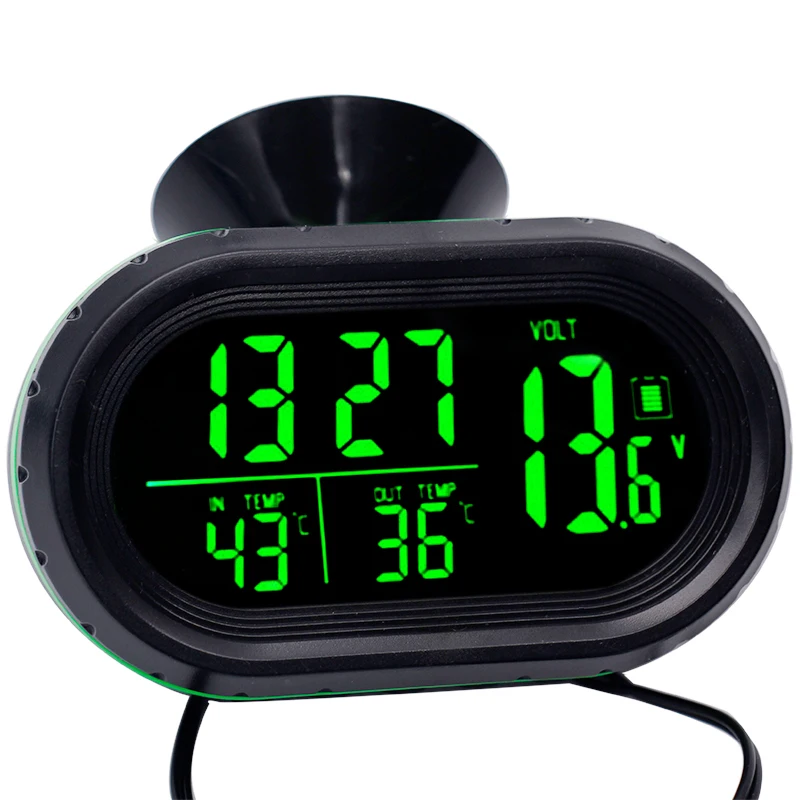 

DC12V-24V Multifunctional Digital Hour Meter Car Thermometer Voltmeter Clock Auto Gauge Clock Freeze Alert Temperature Meter