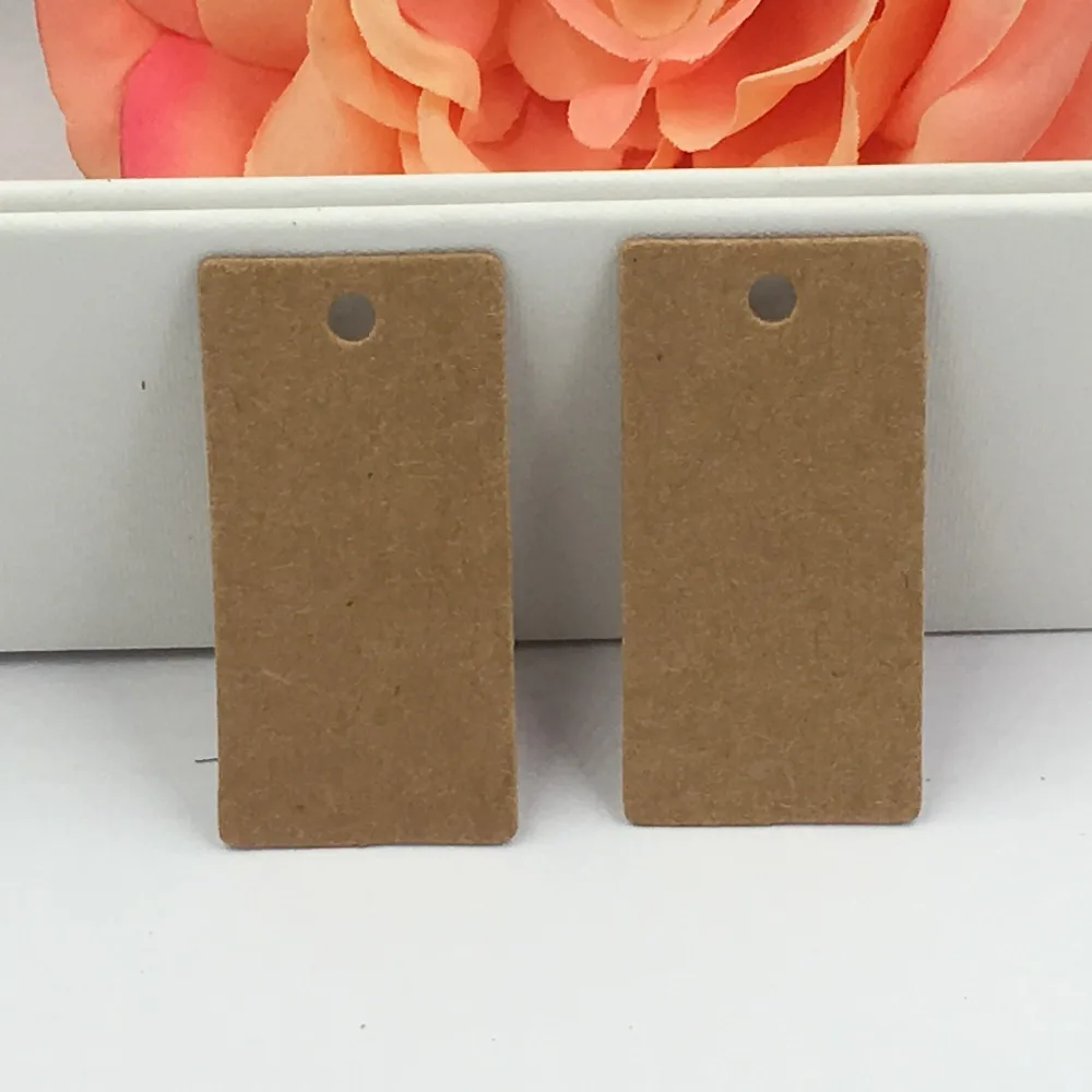 Black Rectangle Blank Gift Tags Price Jewelry Hang Tag DIY Accept Custom Kraft Paper Clothing Label Tags 4x2cm 50Pcs/Lot