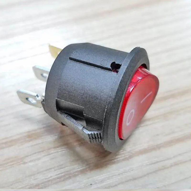 10 Buah Saklar Rocker LED Rocker Switch Saklar Lampu 3 Pin AC 110 ~ 265 V/6A dengan lampu LED