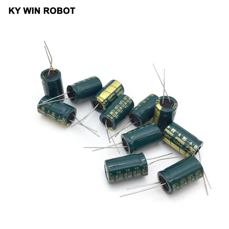 10 pcs  Aluminum electrolytic capacitor 1000 uF 50 V 13 * 20 mm frekuensi tinggi Radial Electrolytic kapasitor