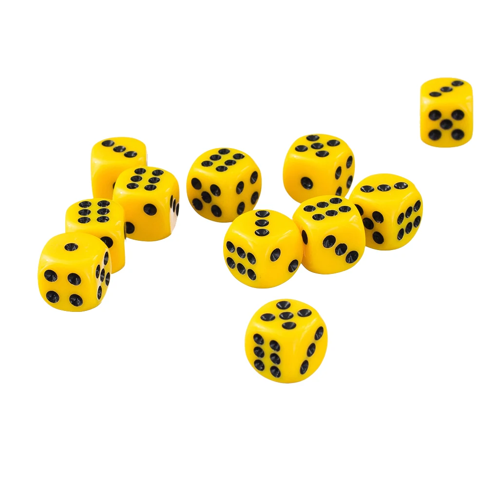 Amarelo Opaco Six Sided Spot Dice Set, Role Playing Game, RPG, D & D, Novo, 12mm, 50pcs