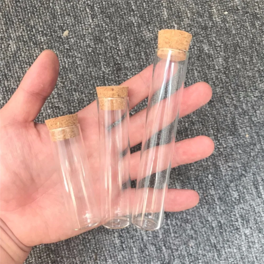 

100pcs 18ml 22ml 30ml Mini Corks Bottles Clear Glass Straight Mouth Jars Empty Healthy and Eco-friendly Glass Vials Bottle