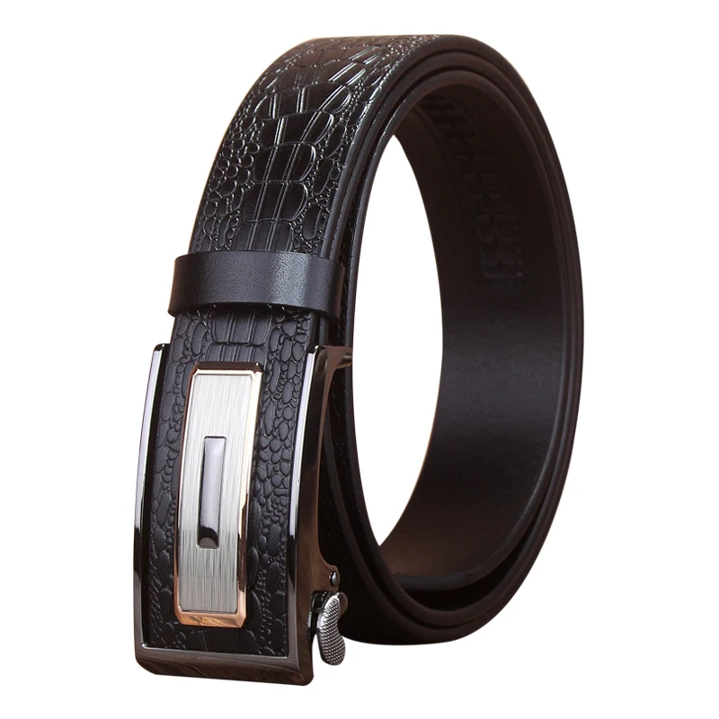 2018 SLIGOLEEE Fashion  Male belt Automatic Buckle Top Brand Luxury Business Belt Cow Genuine Leather belt for men 35mm Width