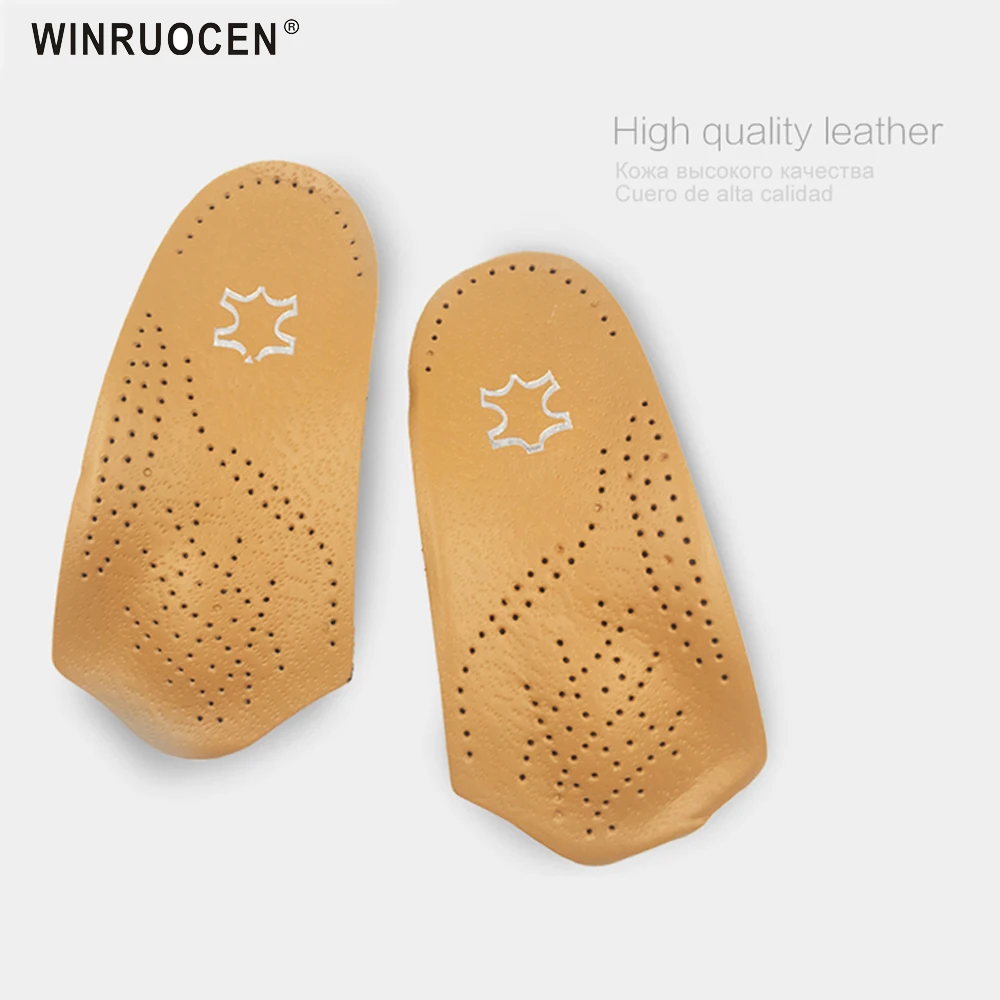 WINRUOCEN Half arch support orthopedic insoles flat foot correct 3/4 length orthotic insole  health orthotics insert shoe pad