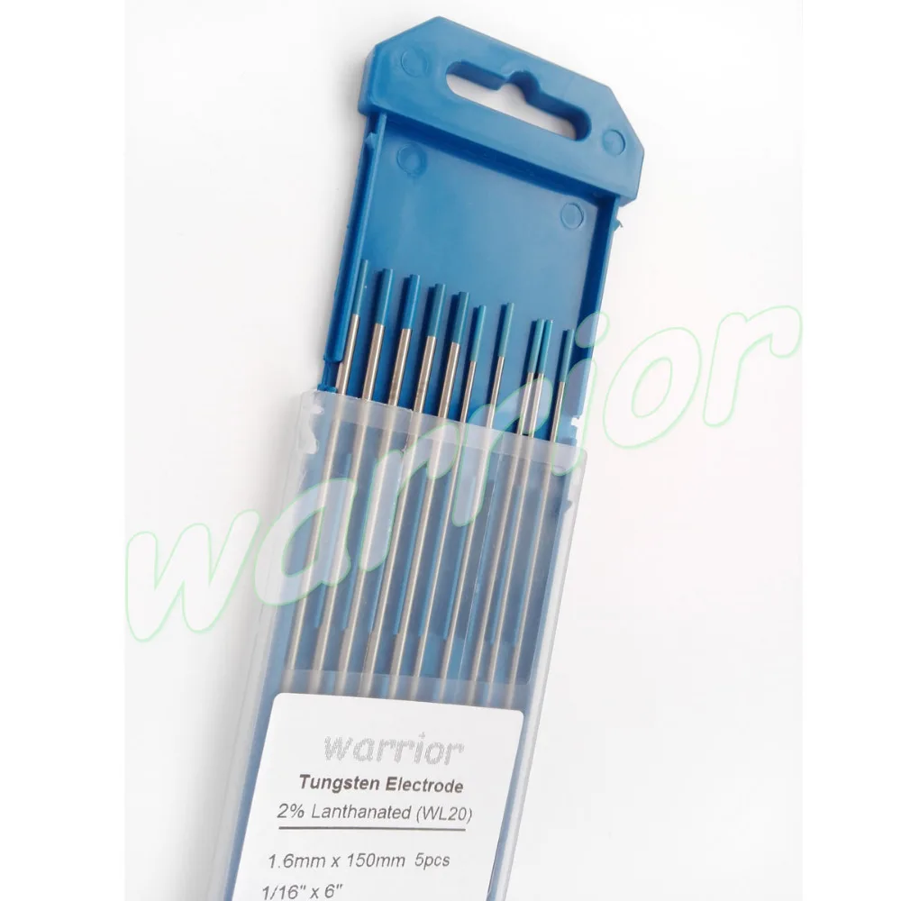 

1.6mm/2.4mm*150mm WL20 TIG Welding Tungsten Electrode 2% Lanthanated (Blue Tips, 1/16 3/32*6")