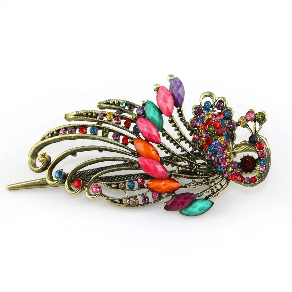 New Arrival Amazing Palace Luxury phoenix peacock Hair pin fashion crystal bird jewelry vintage accessories dance party gift