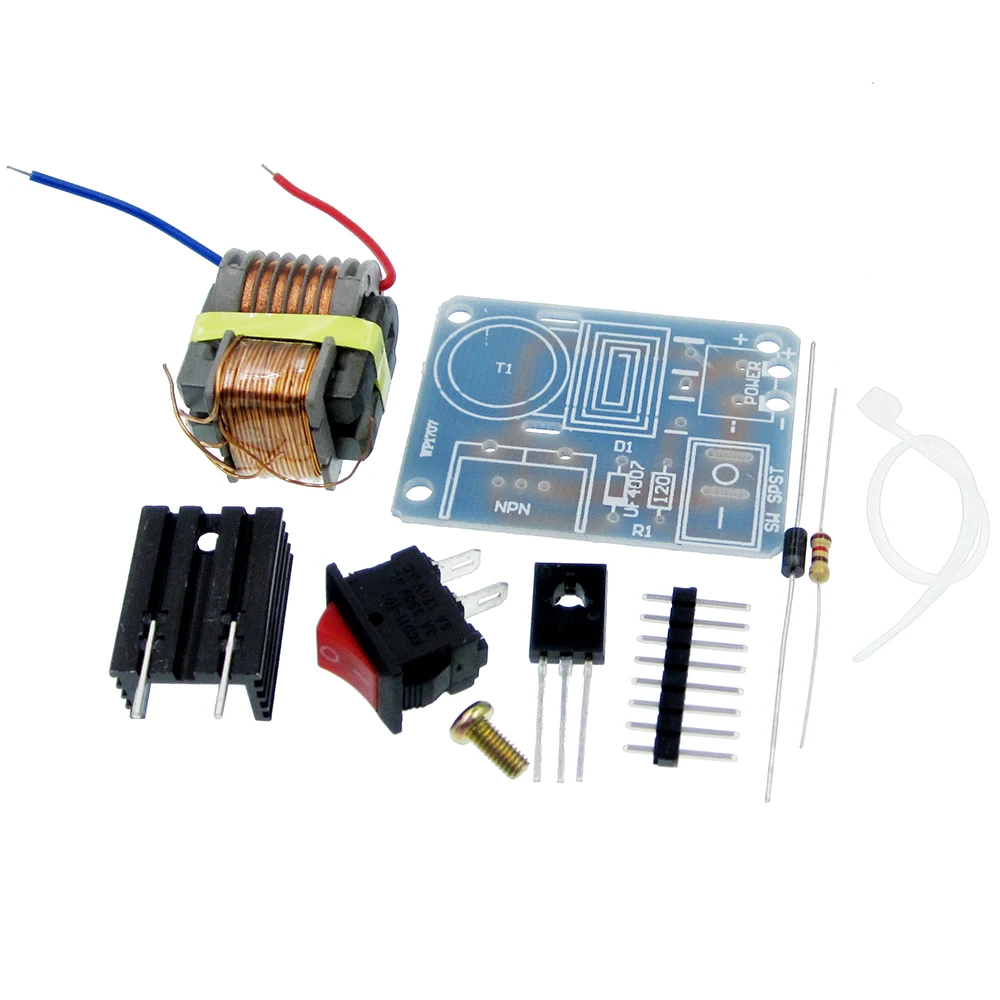 15KV สูงความถี่ DC แรงดันไฟฟ้า Arc IGNITION Generator อินเวอร์เตอร์ Boost Step Up 18650 ชุด DIY U Core Transformer Suite 3.7V