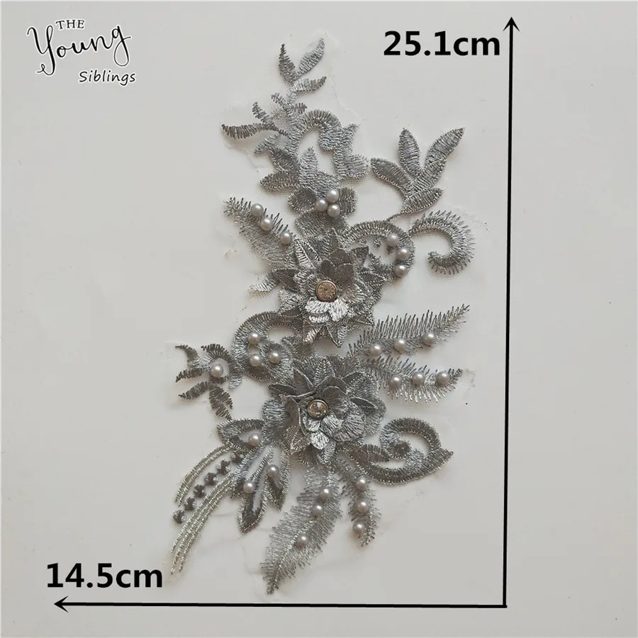 New arrive Sewing Fabric ABS pearl Flower Lace neckline Dress Applique motif blouse Sewing Trims, Collar DIY Clothing Accessory