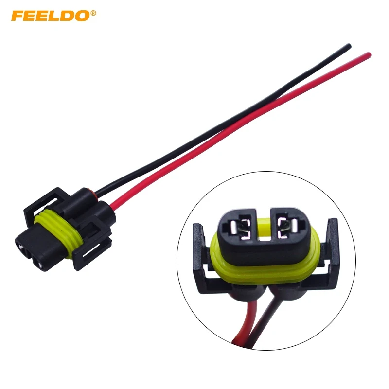 

FEELDO 20Pcs H11 Female Adapter Wiring Harness Sockets Car Auto Wire Connector Cable Plug For HID LED Headlight Fog Lights Lamp