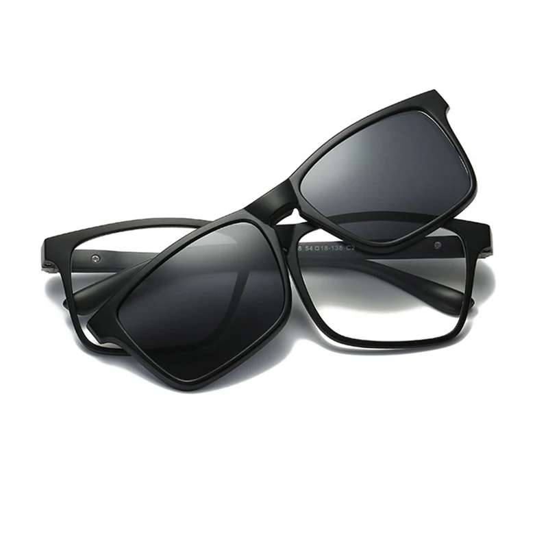 Belmon Spectacle Frame Men Women With 4 Piece Clip On Polarized Sunglasses Magnetic Glasses Male Female Myopia Optical RS479