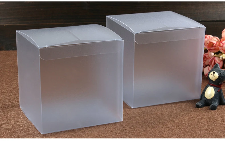 100pcs 8*8*8cm Frosted Pvc Box Plastic Clear Box Gift Boxes For Jewellery/Candy/food Packaging Display Boxes Diy Cases Storage