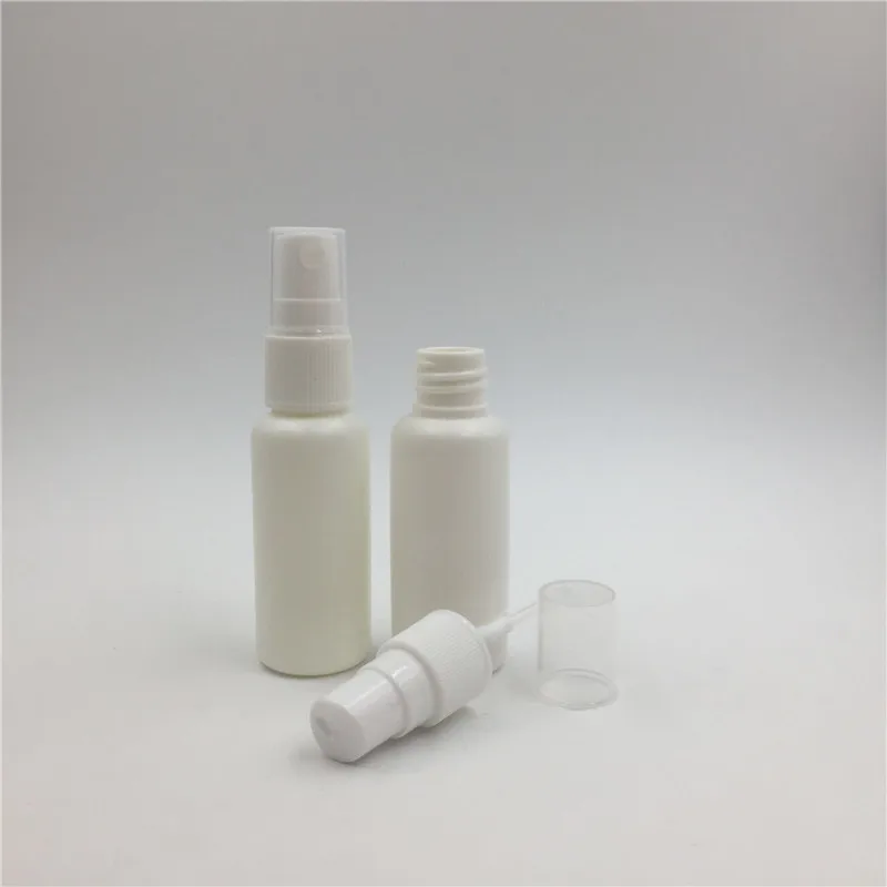 Free Shipping 100 sets 30ml/1oz HDPE Empty White Plastic Perfume Mist Spray Bottle Refillable Sprayer Bottle