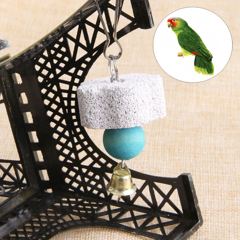 Bird Toy Parrot Birds Mouth Grinding Stone Molars Stone Hanging String Chewing Toy Bird Supplies