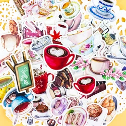 38pcs Criativo Bonito Self-made Gourmet Bebida Etiqueta Café Scrapbooking Dos Desenhos Animados Adesivos De Papel/Papelaria À Prova D' Água Diy