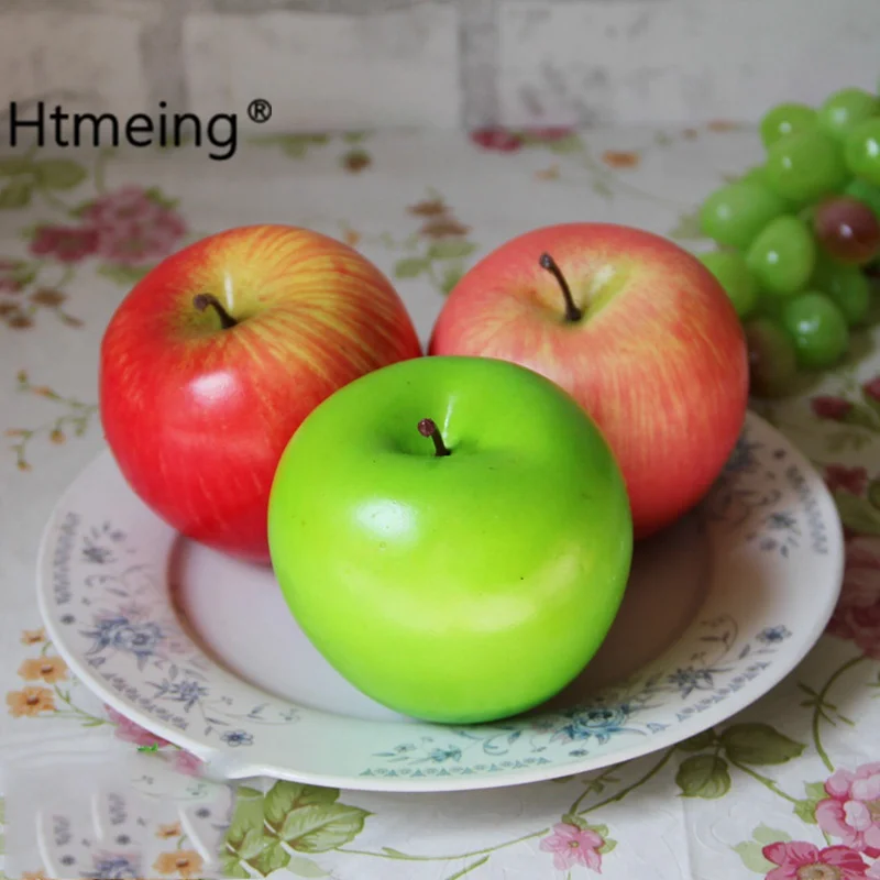 Lifelike Artificial Apple Faux Fake Apples Fruit Home House Kitchen Cabinet Decoration