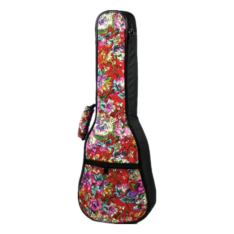 Spezielle sopran 21 23 24 konzert 26 zoll tenor ukulele tasche uke rucksack fall weiche gig padded muster rote blume kreative geschenke