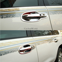 For 2008 to 2015 Toyota Land Cruiser V6 200 FC200 Door Handle Bowl Cover Trims ABS Chrome Stickers Car Styling Accessories