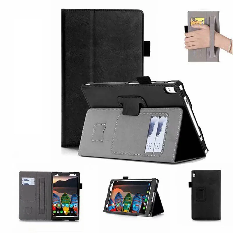 

Luxury Stand PU Leather Case For Lenovo Tab 4 8 Plus TB-8704 Tablet Cover With Handstrap Card Slots