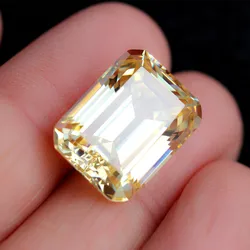 Hot light yellow rectangle oblong shape cushion cut cubic zirconia beads loose fancy vivid yellow stones DIY jewelry making