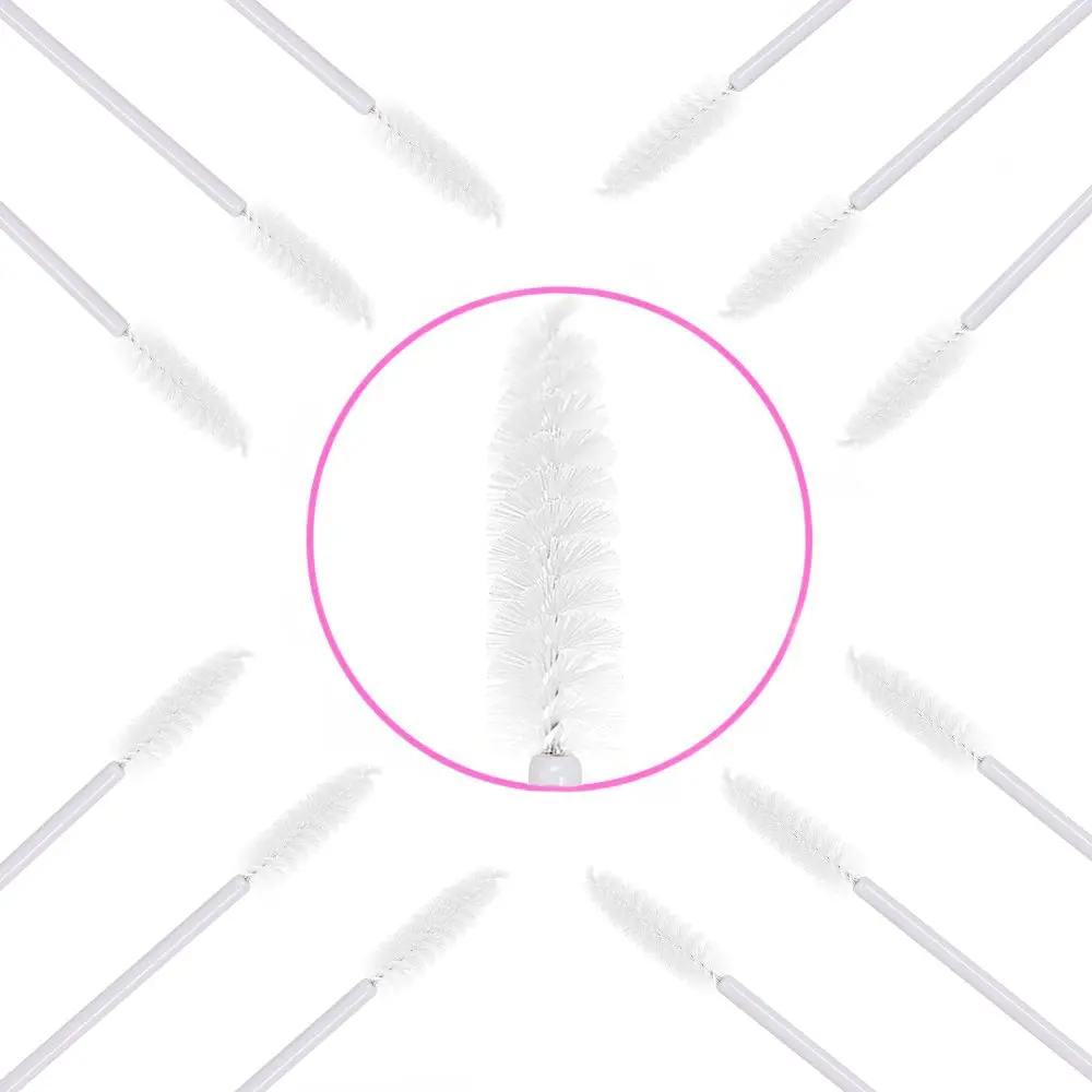 200pcs Disposable Mascara Wand Eyelash Eyebrow Brushes White Applicator Eyelash Extension Make Up Brush Accessories