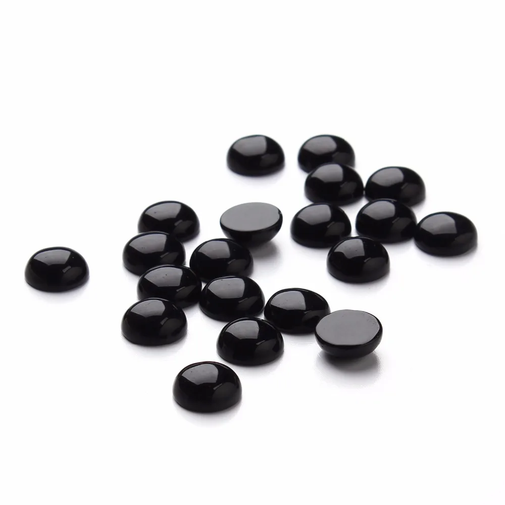 Fashion 10pcs/lot 12 10mm Round Flatback Black Onyx Cabochons Beads Natural Stone Cabochon Base Beads for DIY Jewelry Making