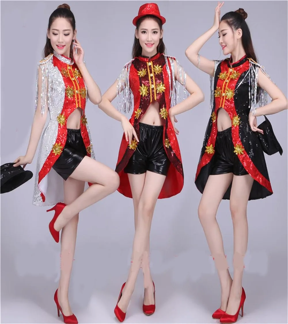 

Adult female jazz modern dance nightclub stage performances sequins fashion ds costumes