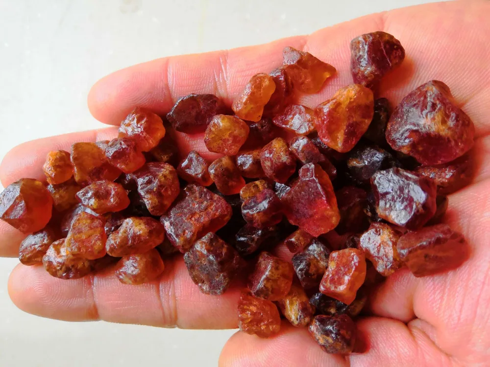 500ct (100g)  Mandarin Garnet Rough Natural Transparent Gemstone Tanzania