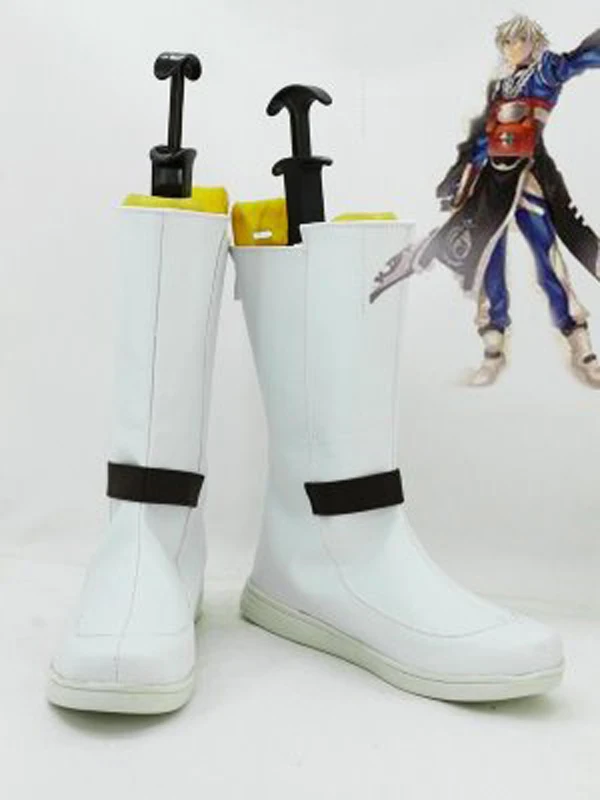 

Touhou Project Rinnosuke Morichika White Cosplay Boots Shoes Anime Party Cosplay Boots Custom Made for Adult Men Shoes