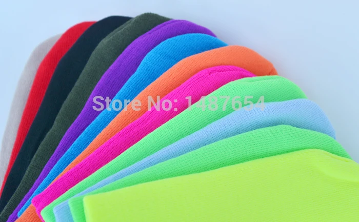 2017 New winter hats for women and men beanie Elastic Stacking Knitted cap Candy Color hat 13 color free shopping