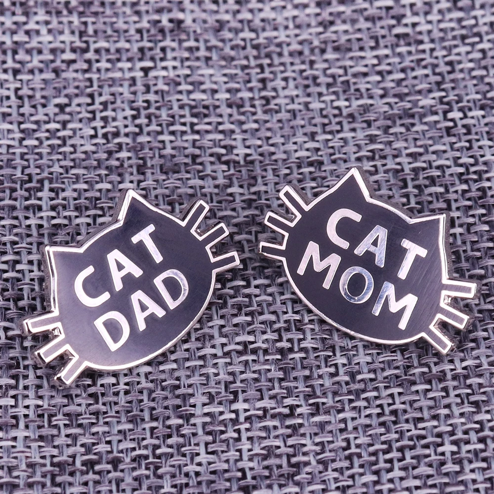 Cat Mom, Cat Dad Pin for Cat Lovers cute gift ideas Family Father\'s Gifts Set