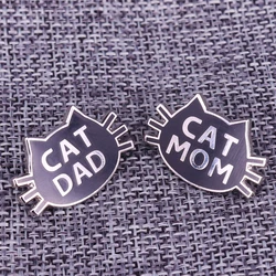 Cat Mom, Cat Dad Pin for Cat Lovers cute gift ideas Family Father's Gifts Set