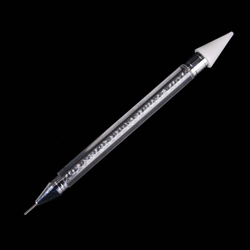 1Pc Dual-ended Nail Rhinestone Dotting Pen Tool Studs Picker Wax Pencil Crystal Beads Handle Manicure Nail Art Tool