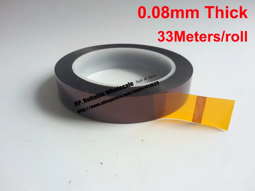 0.08mm thick 65mm*33M Length, Heat Withstand Polyimide Film tape fit for SMT, Electronic Switches