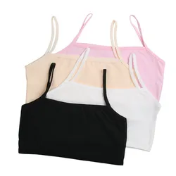 Kids Underwear Model 100% Cotton Girls Tank Top Candy Color Undershirt Girls Singlet Baby Camisole Bra Tops Sport Undies