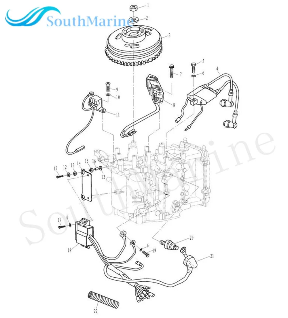 Bobina de ultrassom usada para tohatsu nissan, motor de popa mfs8 mfs9,8 nsf8 nsf9,8 nsf9,8, 4 tempos