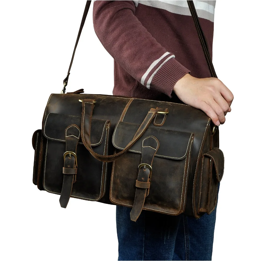 Men Origianl Leather Designer Travel Business Briefcase Heavy Duty Computer Laptop Bag Attache Portfolio Tote Messenger Bag 1097