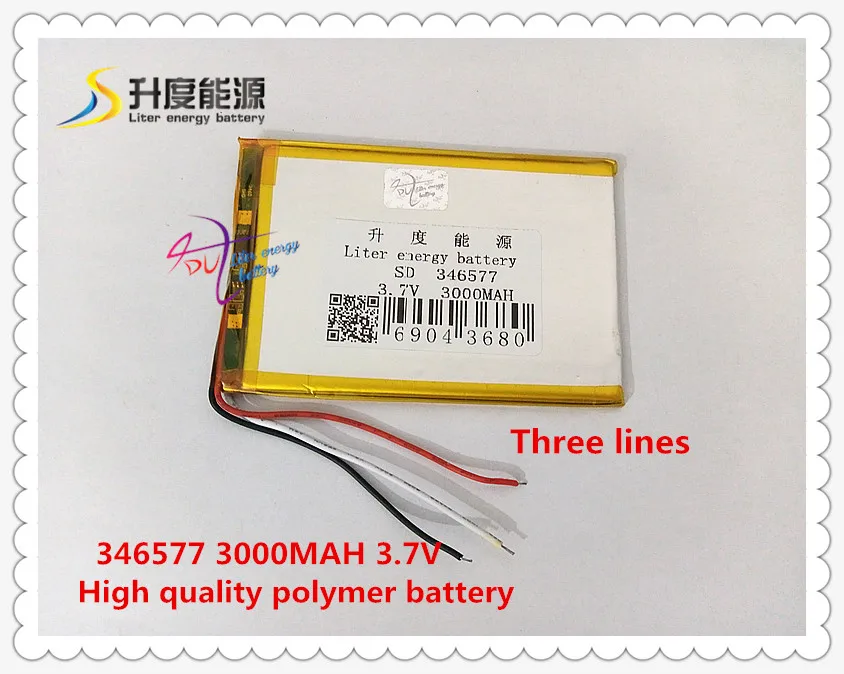 

3.7V 3000mAH 346577 Polymer lithium ion / Li-ion battery for tablet pc cell phone mp5 mp4 mp3 dvr