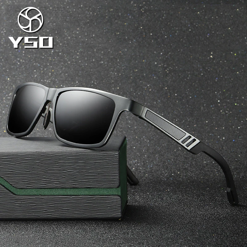 

YSO Classic Square Sunglasses For Men Polarized UV400 Protection Sun Glasses Car Driving Hiking Glasses Goggles For Men 6560